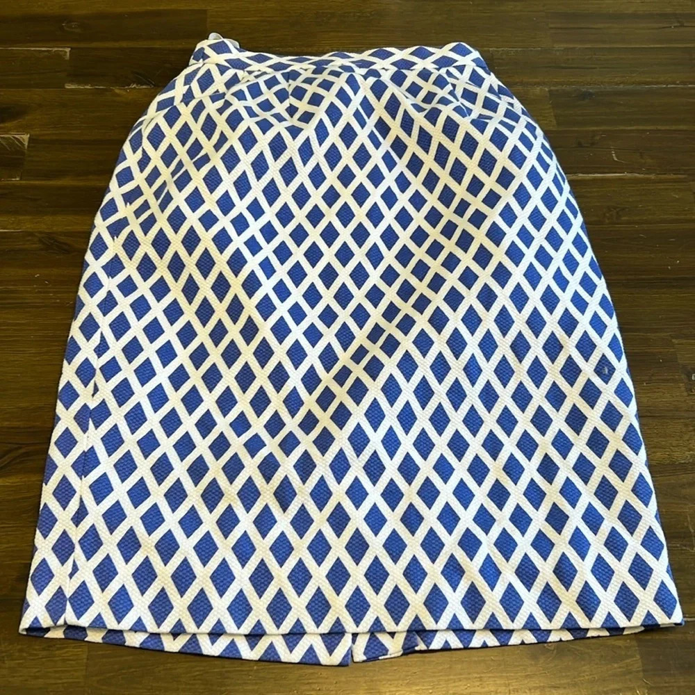 Vintage Constance Sanders Diamond Printed Pencil Skirt High Waisted Geometric 2
